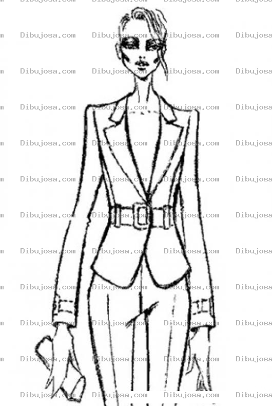 Dibujo para colorear Dibujo De Mujer Ejecutiva Vestida Con Traje Formal Para Pintar Y Colorear