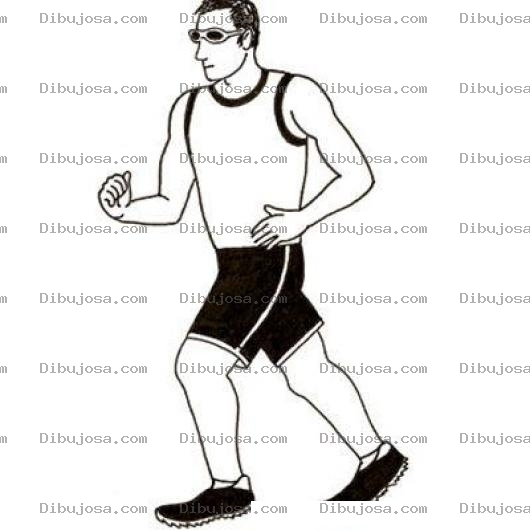 Dibujo para colorear Dibujo De Hombre Trotando Para Pintar Y Colorear