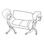 Dibujo para colorear Dibujo De Ladrones Robando Un Sofa Para Pintar Y Colorear
