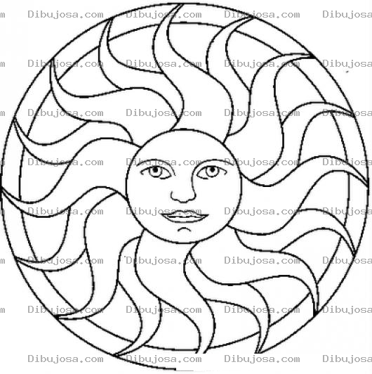 Dibujo para colorear Mandalas Para Colorear De Sol