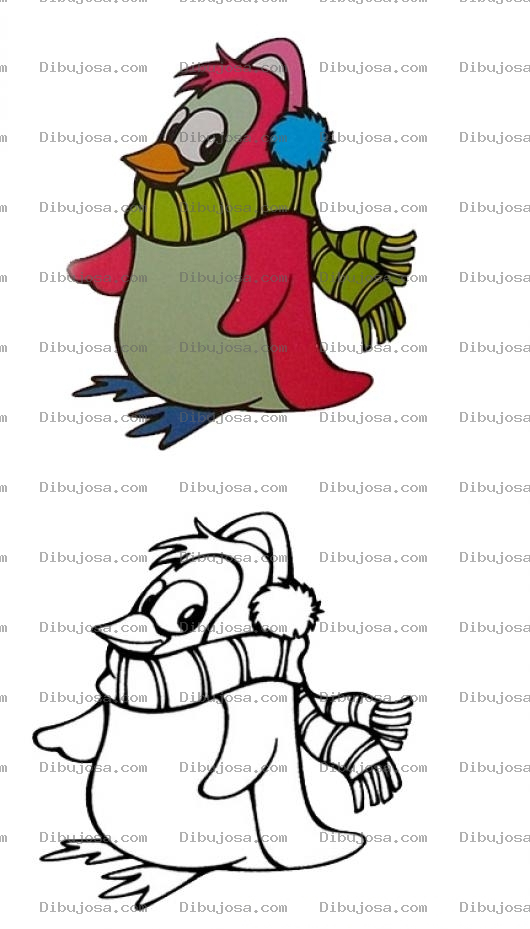 Dibujo para colorear Colorear pinguinito con muestra final