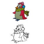 Dibujo para colorear Colorear pinguinito con muestra final