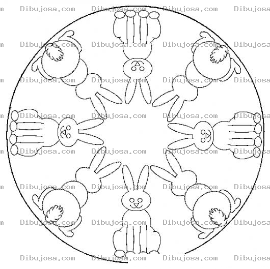 Dibujo para colorear Mandalas Para Colorear De Conejos