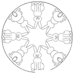 Dibujo para colorear Mandalas Para Colorear De Conejos