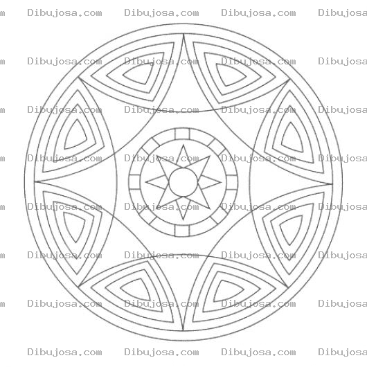 Dibujo para colorear Mandalas Para Colorear Estrellas De 8 Picos