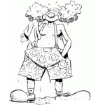 Dibujo para colorear Dibujo De Payaso Saliendo De La Ducha Para Pintar Y Colorear Payasito Recien Banado Y Mojado