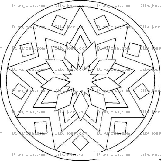 Dibujo para colorear Mandalas Para Colorear Estrella De 9 Picos