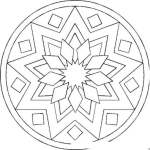 Dibujo para colorear Mandalas Para Colorear Estrella De 9 Picos