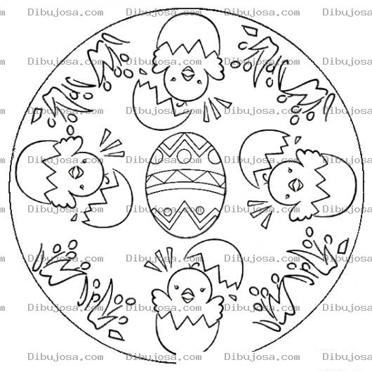 Dibujo para colorear Mandalas Para Colorear Pollitos En Cascarones