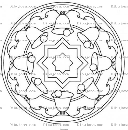 Dibujo para colorear Mandalas Para Colorear Campanitas De Navidad