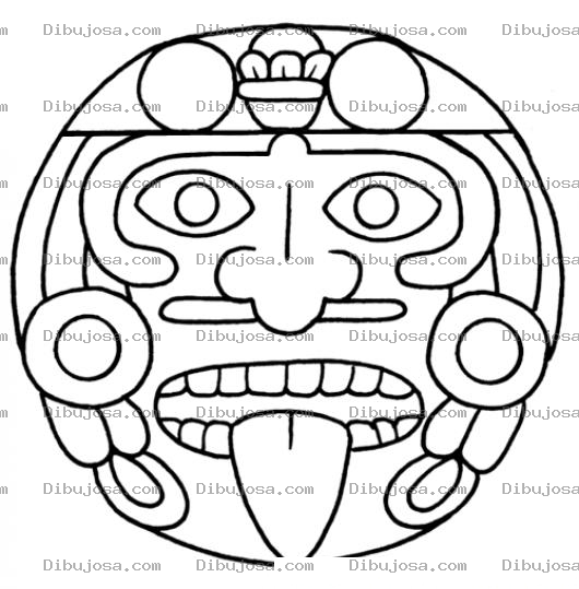 Dibujo para colorear Mandalas Para Colorear Estela Maya Geroglifico Y Cara De Los Mayas Y Aztecas