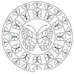 Dibujo para colorear Mandalas Para Colorear Muchas Mariposas