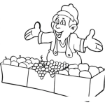 Dibujo para colorear Dibujo De Frutero Vendedor De Frutas Ricas Para Pintar Y Colorear
