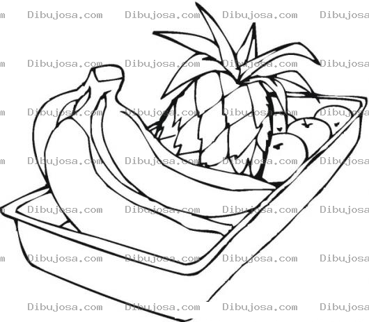 Dibujo para colorear Bandeja De Frutas Para Pintar Y Colorear