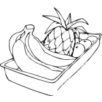 Dibujo para colorear Bandeja De Frutas Para Pintar Y Colorear
