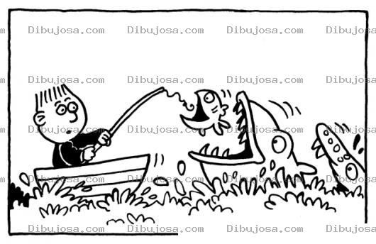 Dibujo para colorear Dibujo De Pescador Ahuevado Para Pintar Y Colorear