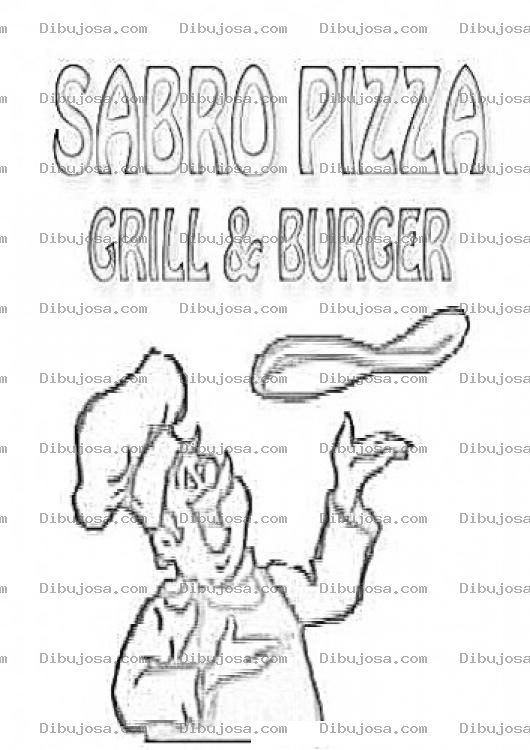 Dibujo para colorear Sabro Pizza Dibujo De Sabropizza Para Pintar Y Colorear