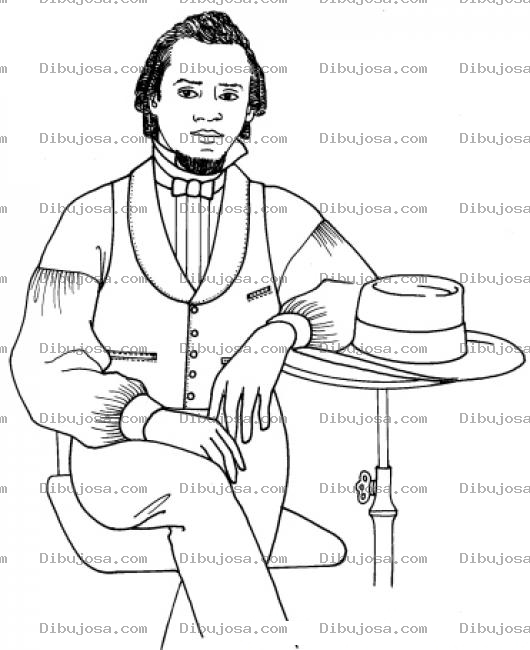 Dibujo para colorear Hombre Formal Sentado En Un Bar Para Pintar Y Colorear