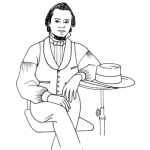 Dibujo para colorear Hombre Formal Sentado En Un Bar Para Pintar Y Colorear