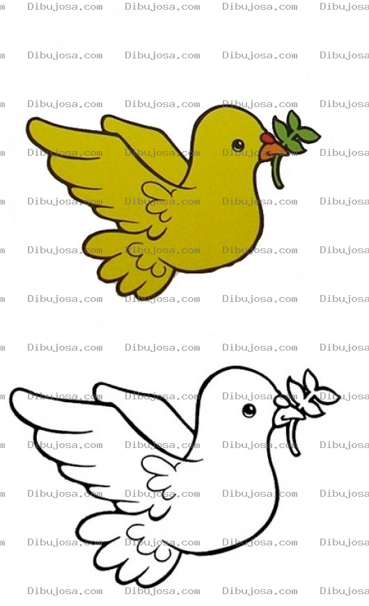 Dibujo para colorear Colorear Palomita con muestra