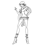 Dibujo para colorear Dibujo De Mujer En Minifalda Y Botas De Cuero Para Pintar Y Colorear