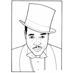 Dibujo para colorear Puttingontheritz.com Dibujo De Hombre Elegante Con Sombrero Fino Corbatin Y Saco Poniendose El Ritz O Puttin On The Ritz