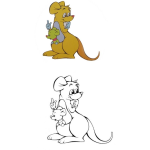 Dibujo para colorear Colorear a un a cangurita