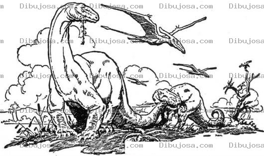 Dibujo para colorear Dibujo De Dinosaurios Para Pintar Y Colorear