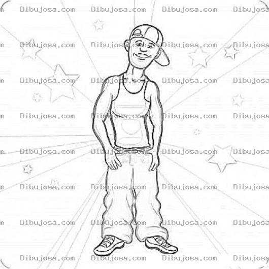 Dibujo para colorear Dibujo De Negrito Rapero Para Pintar Y Colorear