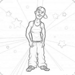Dibujo para colorear Dibujo De Negrito Rapero Para Pintar Y Colorear