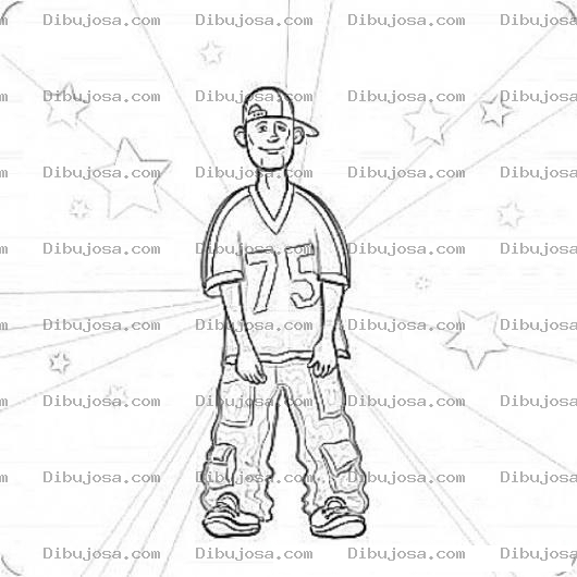 Dibujo para colorear Dibujo De Cholo Con Ropa Floja Para Pintar Y Colorear