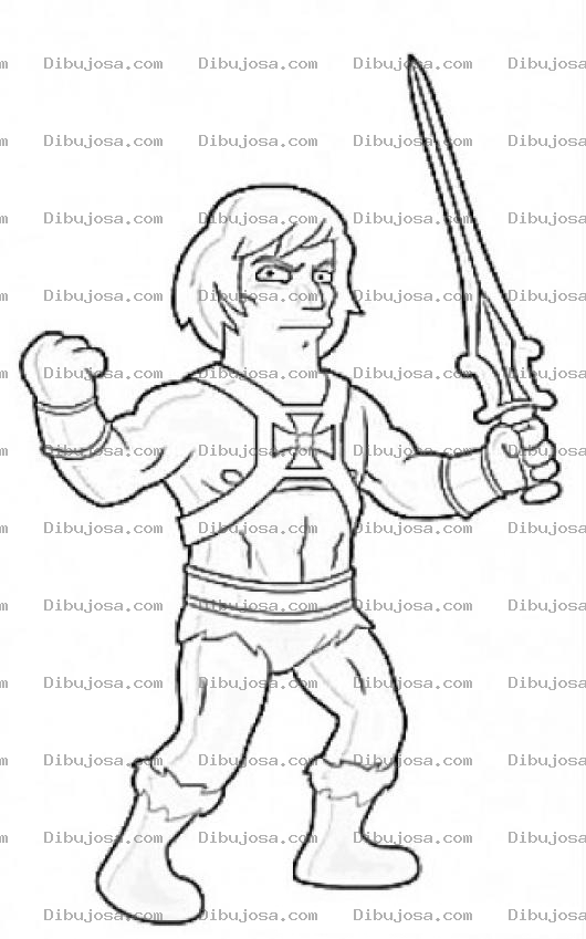Dibujo para colorear Dibujo De Heman Simpson Para Pintar Y Colorear A He-man Con Cara De Los Simpsons
