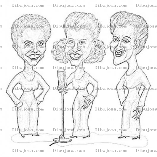 Dibujo para colorear Andre Sisters Para Pintar Y Colorear A Las Hermanas Andrews Cantantes De Rum Y Cocacola
