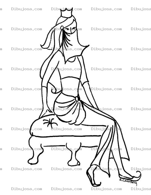 Dibujo para colorear Dibujo De Princesa Arabe Para Pintar Y Colorear