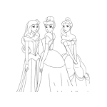 Dibujo para colorear Dibujo De Tres Princesas Para Pintar Y Colorear