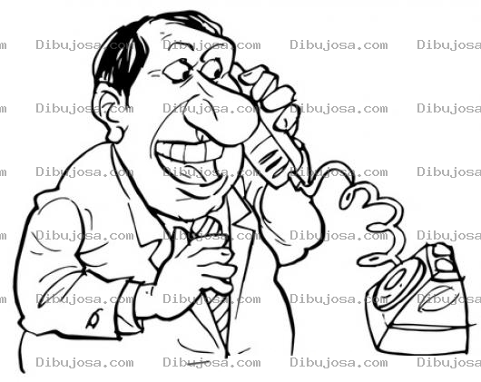 Dibujo para colorear Dibujo De Cliente Molesto Llamando Por Telefono Al Departamento De Servicio Al Cliente Para Pintar Y Colorear