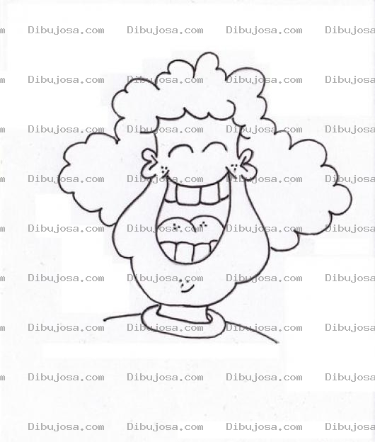 Dibujo para colorear Dibujo De Mujer Colocha Riendose Para Pintar Y Colorear