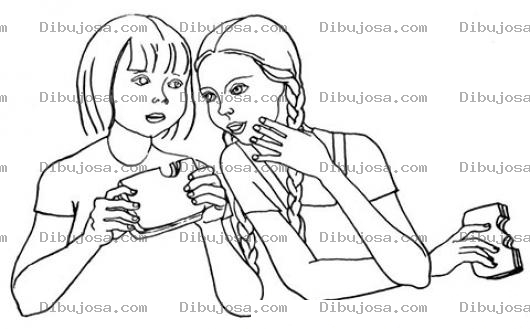 Dibujo para colorear Dibujo De Chicas Chismosas Para Pintar Y Colorear Amigas Pasandose Un Chisme