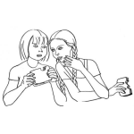 Dibujo para colorear Dibujo De Chicas Chismosas Para Pintar Y Colorear Amigas Pasandose Un Chisme
