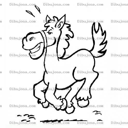 Dibujo para colorear Dibujo De Caballo Optimista Galopando Feliz Para Pintar Y Colorear