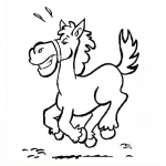 Dibujo para colorear Dibujo De Caballo Optimista Galopando Feliz Para Pintar Y Colorear