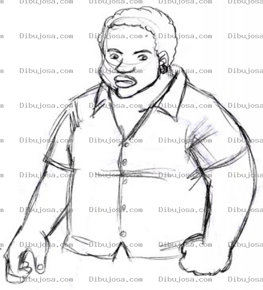 Dibujo para colorear Dibujo De Gordito Violento Y Enojado Para Pintar Y Colorear