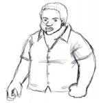 Dibujo para colorear Dibujo De Gordito Violento Y Enojado Para Pintar Y Colorear