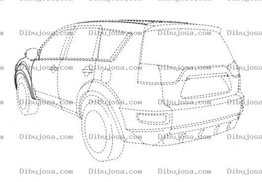 Dibujo para colorear Dibujo De Camioneta Mitsubishi Outlander Punteada Para Pintar Y Colorear