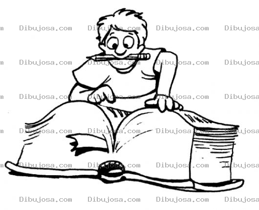 Dibujo para colorear Dibujo De Estudiante Leyendo Un Libro Grandote Para Pintar Y Colorear Libron