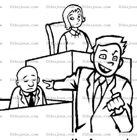 Dibujo para colorear Dibujo De Abogado Acusador Para Pintar Y Colorear Acusado En El Banquillo De Los Acusados