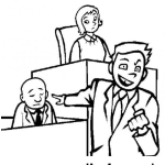 Dibujo para colorear Dibujo De Abogado Acusador Para Pintar Y Colorear Acusado En El Banquillo De Los Acusados