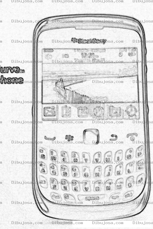 Dibujo para colorear Colorear Telefono Blackberry Curve Smartphone 9300 3G