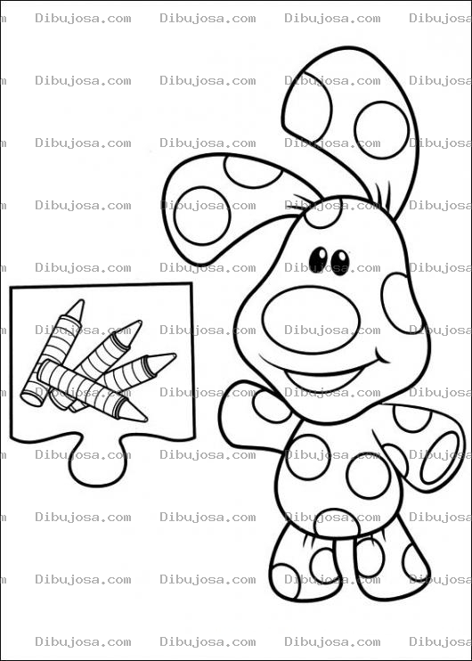 Dibujo para colorear Dibujo Del Perrito Blue Para Pintar Y Colorear Con Crayones