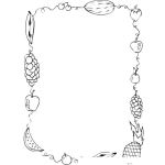 Dibujo para colorear Dibujo De Tarjeta En Blanco Con Marco De Frutas Para Pintar Y Colorear
